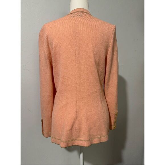 Don Sayred for Wellmore pink sweater gold buttons,pockets size 10 wool blend cha - Picture 5 of 10